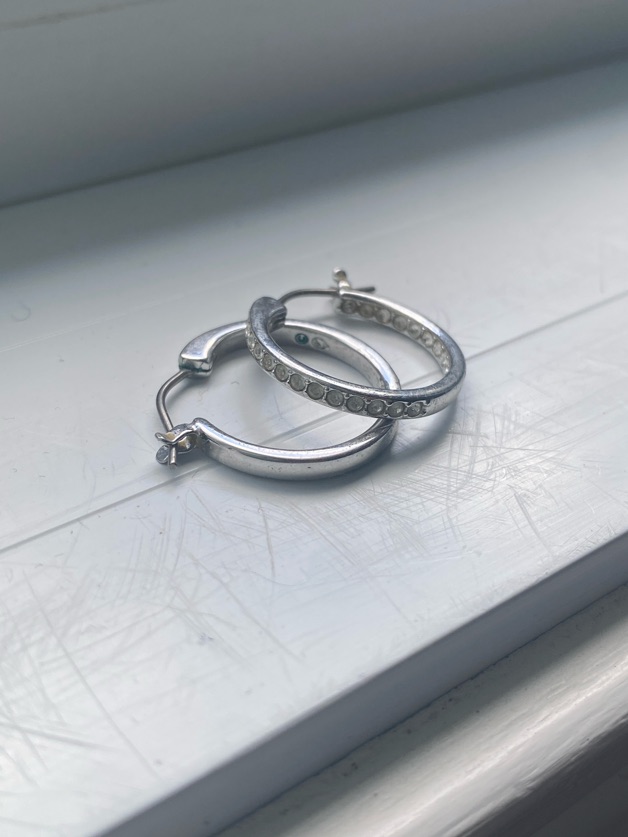 Swarovski Silver Hoop Earrings With Pav Crystals